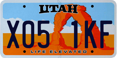 UT license plate X051KF