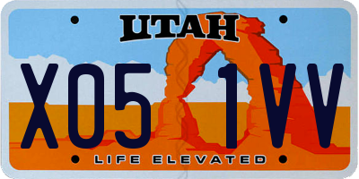 UT license plate X051VV
