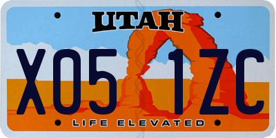 UT license plate X051ZC