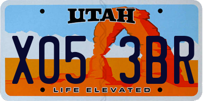 UT license plate X053BR
