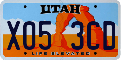 UT license plate X053CD