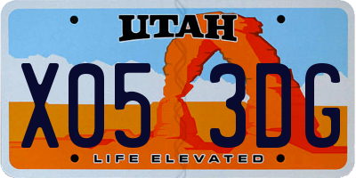 UT license plate X053DG