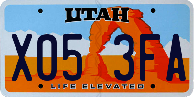 UT license plate X053FA