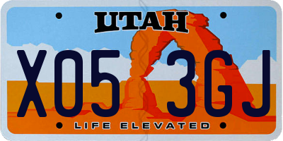 UT license plate X053GJ