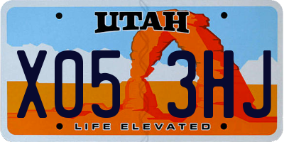 UT license plate X053HJ