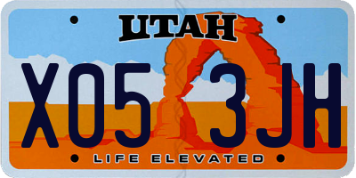 UT license plate X053JH