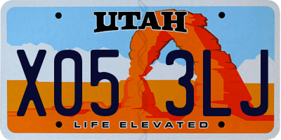 UT license plate X053LJ