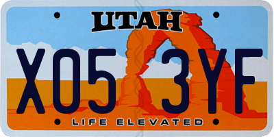 UT license plate X053YF