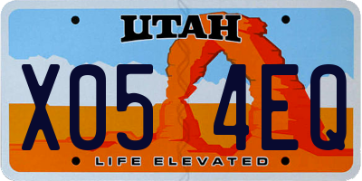 UT license plate X054EQ