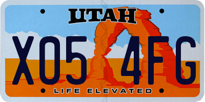 UT license plate X054FG