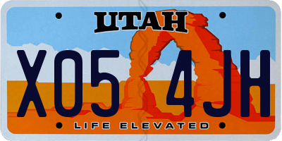 UT license plate X054JH