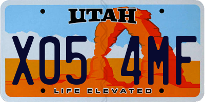 UT license plate X054MF