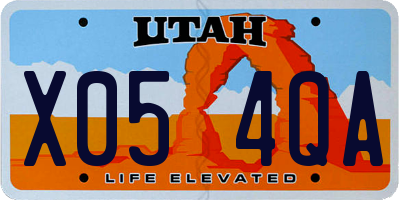 UT license plate X054QA