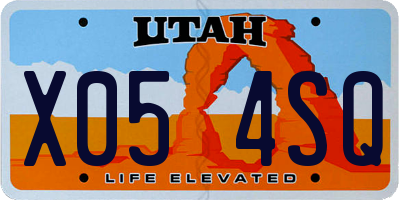 UT license plate X054SQ