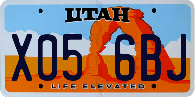UT license plate X056BJ