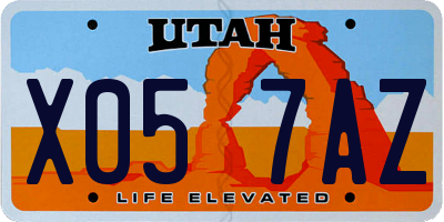 UT license plate X057AZ