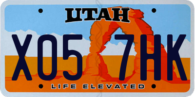 UT license plate X057HK