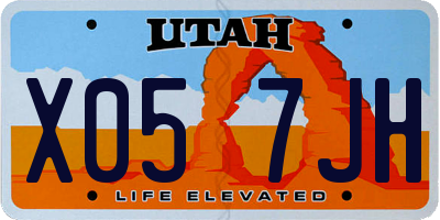UT license plate X057JH