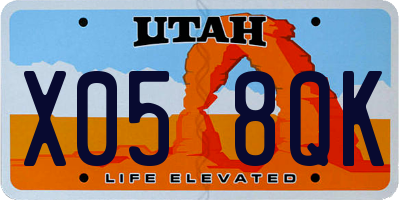 UT license plate X058QK
