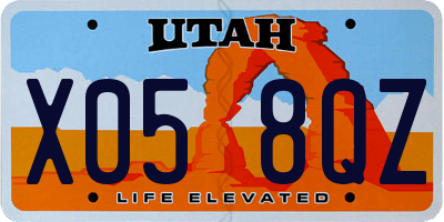 UT license plate X058QZ