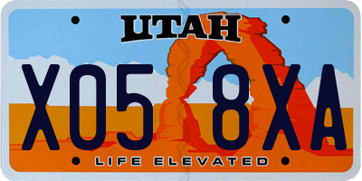 UT license plate X058XA
