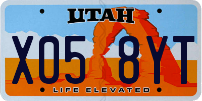 UT license plate X058YT