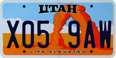 UT license plate X059AW