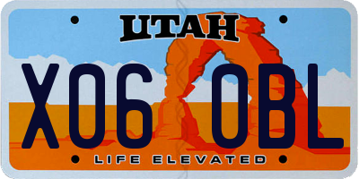 UT license plate X060BL