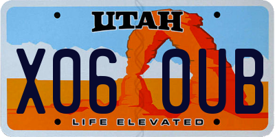 UT license plate X060UB