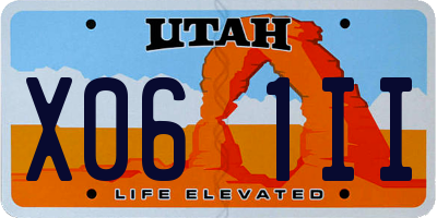 UT license plate X061II