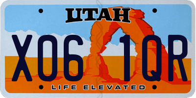 UT license plate X061QR