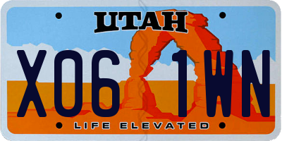 UT license plate X061WN