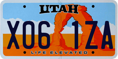 UT license plate X061ZA