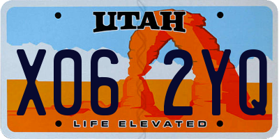 UT license plate X062YQ