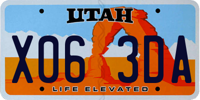 UT license plate X063DA