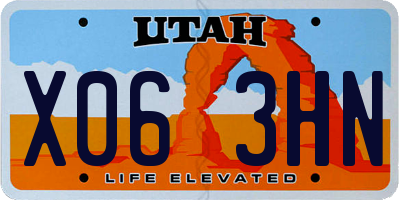UT license plate X063HN