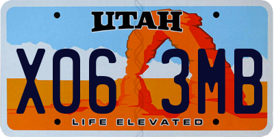 UT license plate X063MB
