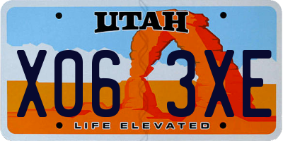 UT license plate X063XE