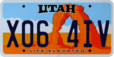 UT license plate X064IV