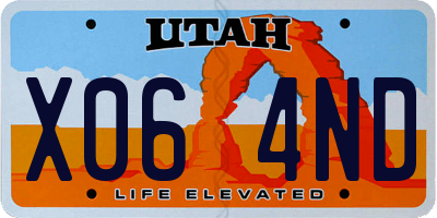 UT license plate X064ND