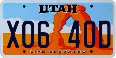 UT license plate X064OD