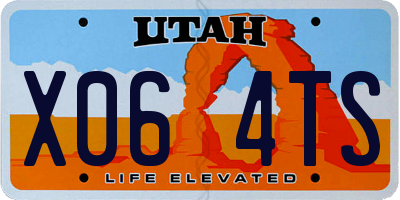 UT license plate X064TS