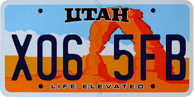 UT license plate X065FB