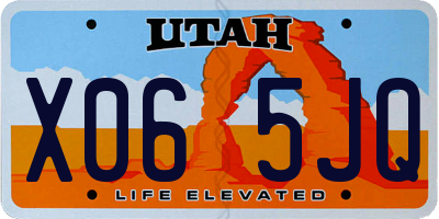 UT license plate X065JQ
