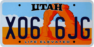 UT license plate X066JG