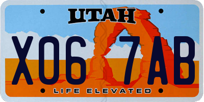 UT license plate X067AB
