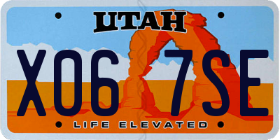 UT license plate X067SE