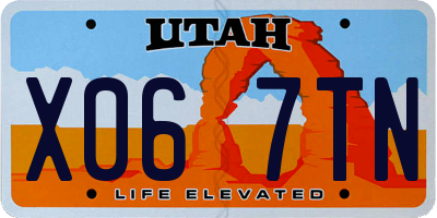 UT license plate X067TN