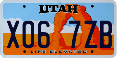 UT license plate X067ZB