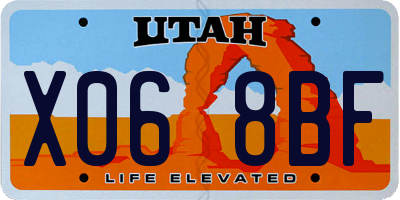 UT license plate X068BF